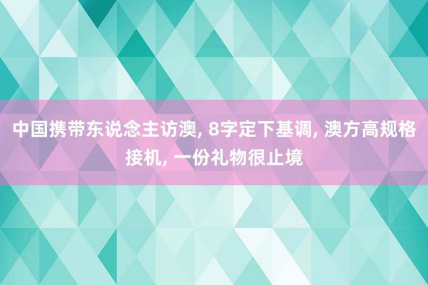 中国携带东说念主访澳, 8字定下基调, 澳方高规格接机, 一份礼物很止境