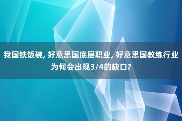 我国铁饭碗, 好意思国底层职业, 好意思国教练行业为何会出现3/4的缺口?