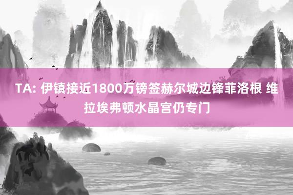 TA: 伊镇接近1800万镑签赫尔城边锋菲洛根 维拉埃弗顿水晶宫仍专门