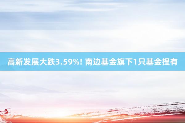 高新发展大跌3.59%! 南边基金旗下1只基金捏有