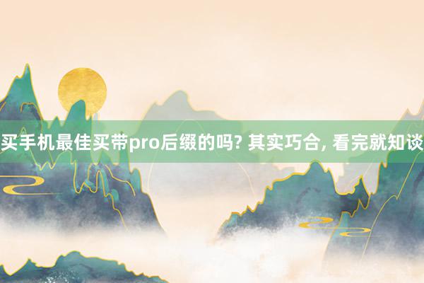 买手机最佳买带pro后缀的吗? 其实巧合, 看完就知谈