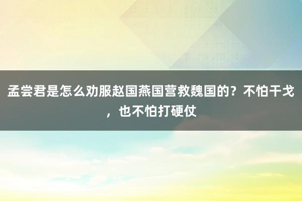 孟尝君是怎么劝服赵国燕国营救魏国的？不怕干戈，也不怕打硬仗